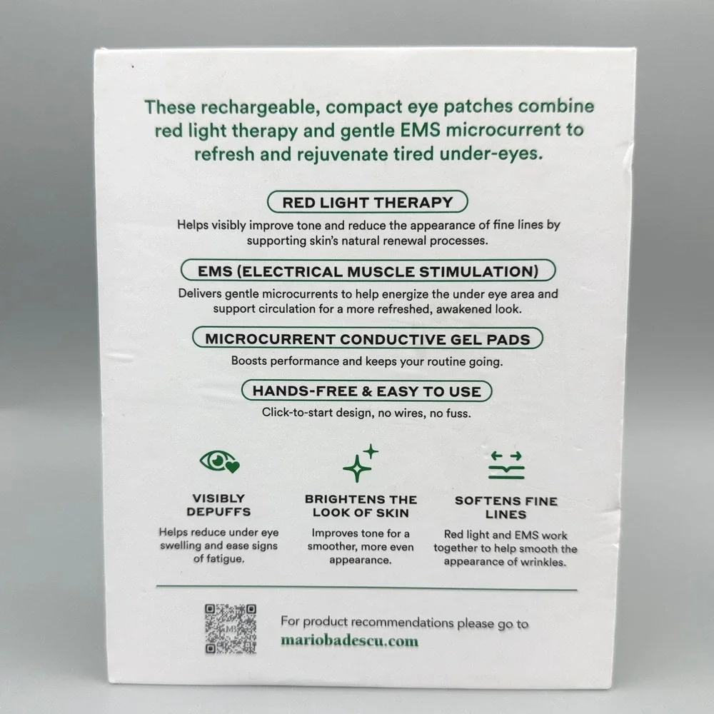 Mario Badescu Red Light EMS Under Eye Patches Green LED Therapy Device